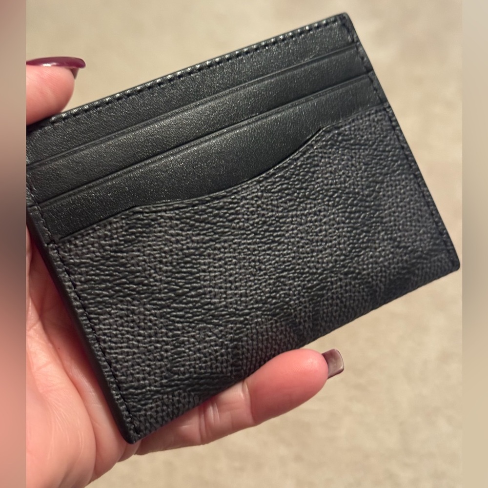 Coach Slim Cardholder Card Case In Signature Canvas with ID window
